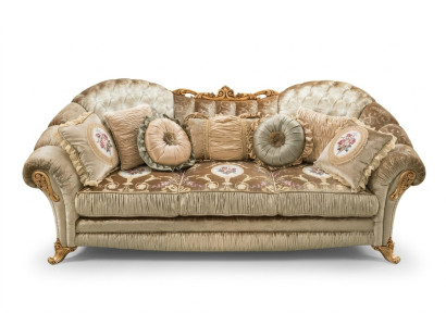 Baroque Rococo 3-seater couch textile sofa luxury design Italian furniture