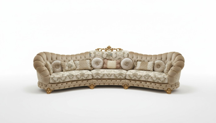 Living landscape corner sofa round couch seating upholstery sofa luxury furniture sofas Italy