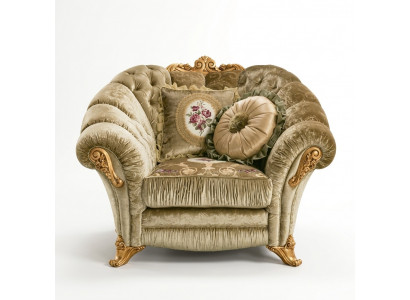 Designer armchair upholstered sofa seat baroque rococo living room armchair lounge