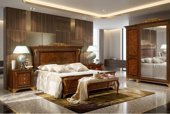 Luxury Group Set New Bed 2x Nightstand 3-piece Bedroom Set