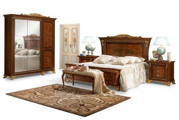 Bedroom Baroque Rococo Wood Furniture Bed Upholstery Luxury Double Beds