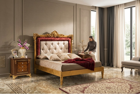 Bed 2x Nightstand Bedroom Set Designer Luxury Beds Hotel Complete 3-piece.