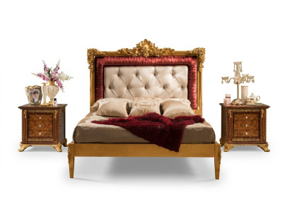 Bed 2x Nightstand Bedroom Set Designer Luxury Beds Hotel Complete 3-piece.