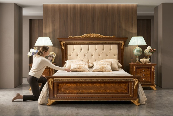 Bed Design 2x Nightstands 3-Piece Bedroom Set Furniture Classic Beds