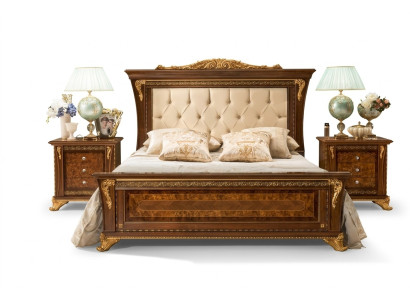 Bed Design 2x Nightstands 3-Piece Bedroom Set Furniture Classic Beds