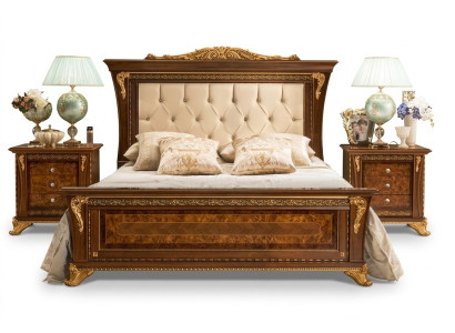 Double bed solid wood bedroom beds design bed MobilPiu luxury