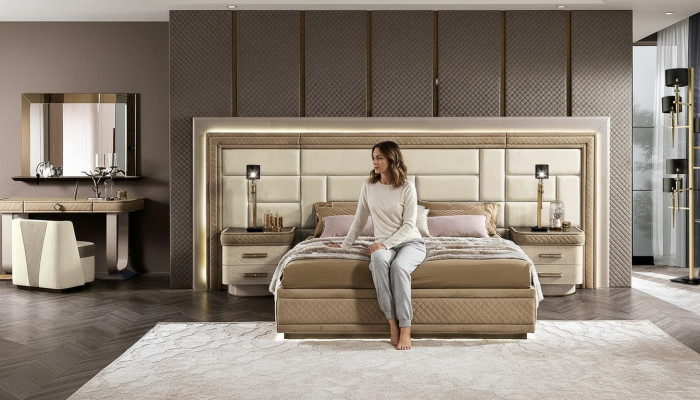 Design Furniture Modern Luxury Beds New Bed 2x Nightstand 3 Piece Bedroom Set