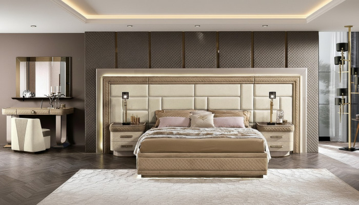 Design Furniture Modern Luxury Beds New Bed 2x Nightstand 3 Piece Bedroom Set
