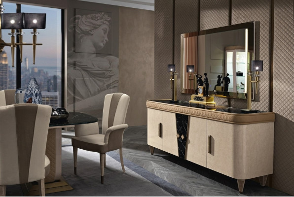 Furniture Dresser Cabinet Design Luxury Sideboard 2-piece Dresser with Mirror Console