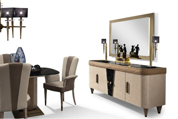 Furniture Dresser Cabinet Design Luxury Sideboard 2-piece Dresser with Mirror Console