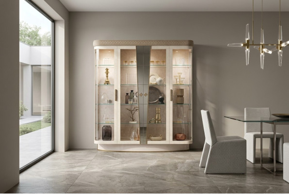 Showcase Living Room Cabinets Sideboard Cabinet Classic Display Cabinet Shelf Glass New