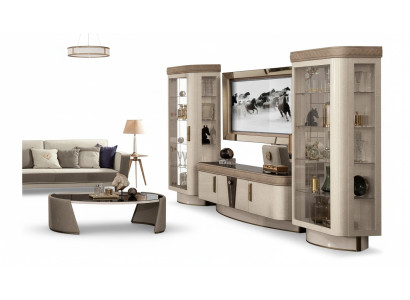 Living room wall unit set 4-piece. Living room RTV display cabinet shelf modern suite group wood TV