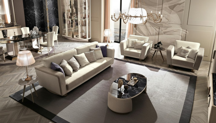 Italian furniture sofa set 3+1+1 seater design sofa upholstered couches couch