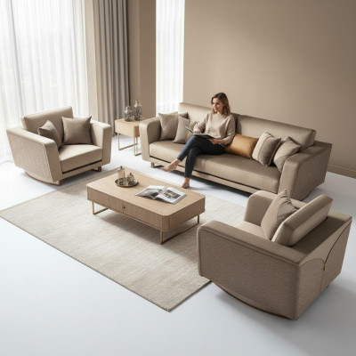 Sofa set 311 seater set design sofa upholstered couches leather Italian furniture