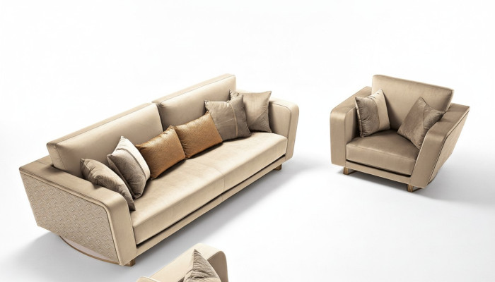Sofa set 3+1 seater set design sofas upholstered couches leather relax modern new