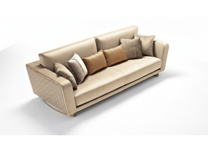 Designer three-seater upholstered sofa with modern design for the living room