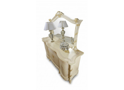 Dresser Mirror Stool Complete Set Dresser Bedroom Furniture 2-piece Console New