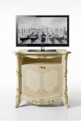 TV sideboard RTV living room design shelf beige wood shelves lowboard Italy new