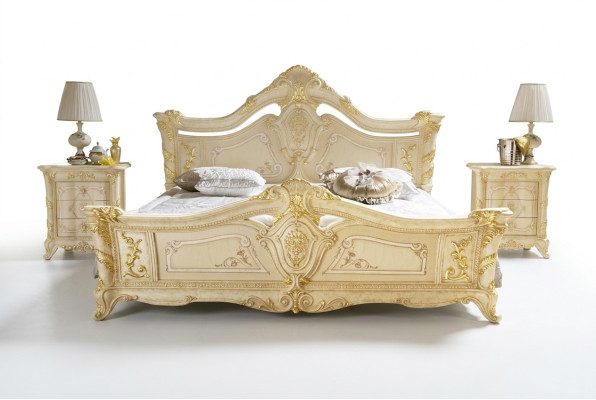 Double bed beds bedroom furniture solid wood MobilPiu luxury bed