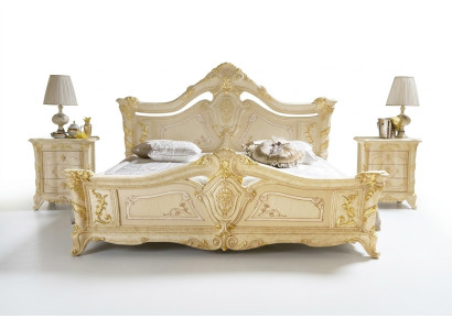 Double bed beds bedroom furniture solid wood MobilPiu luxury bed