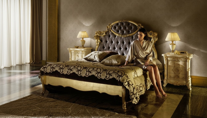 Chesterfield Classic Bed Luxury Furniture Baroque Hotel Leather Bedroom Beds