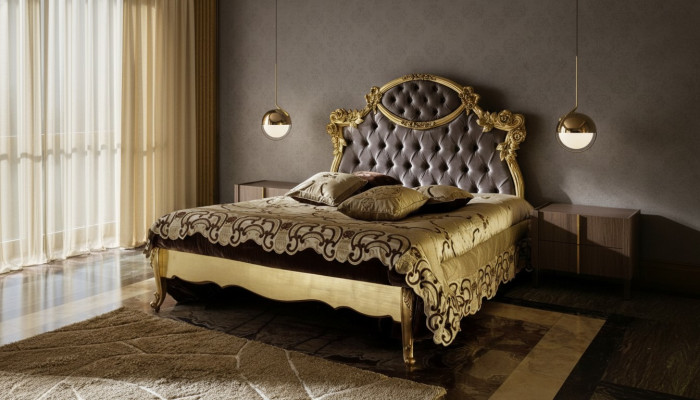 Chesterfield Classic Bed Luxury Furniture Baroque Hotel Leather Bedroom Beds