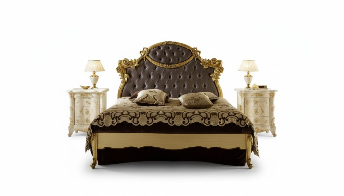 Chesterfield Classic Bed Luxury Furniture Baroque Hotel Leather Bedroom Beds