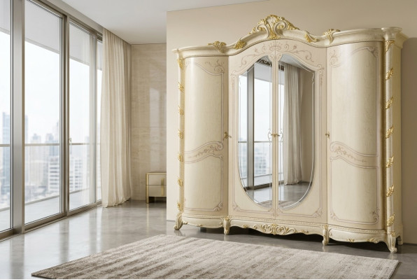 Bedroom furniture Italy wood cabinet wardrobe solid wood wardrobe