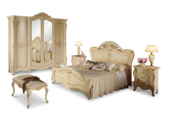 Bed wood bedroom set furniture modern luxury beds new 2x bedside table 3 pcs