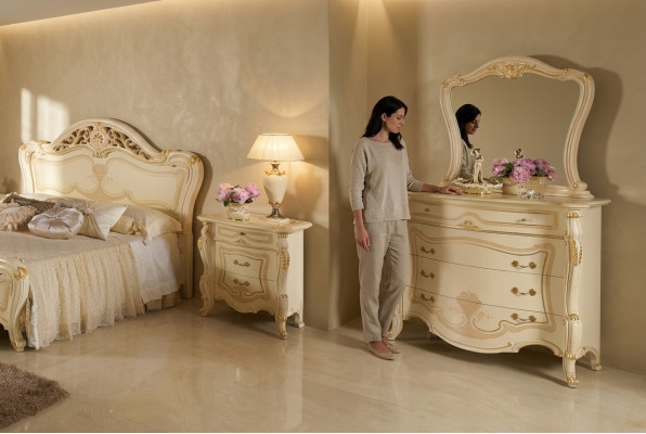 Design furniture cabinet group new luxury 2-piece chest of drawers mirror wood set classic
