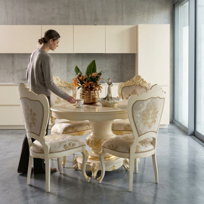 Dining Room Set Table + 4 Chairs Dining Room Chair Set Table Group Set 5 pcs.