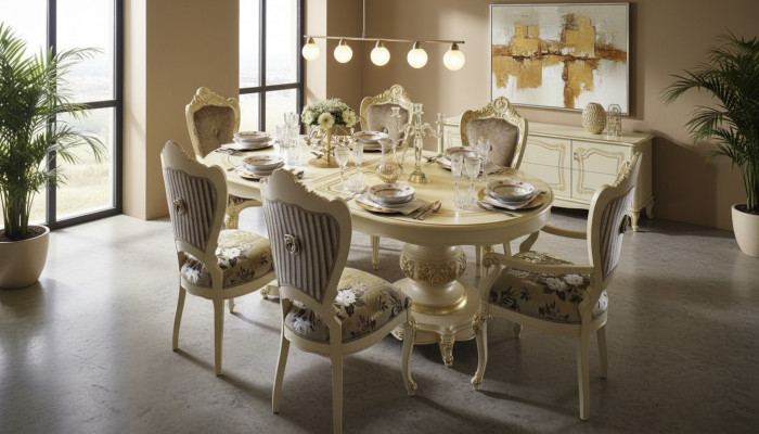 Dining room, living room, dining tables, tables, table, furniture, dining table, natural wood, retro style