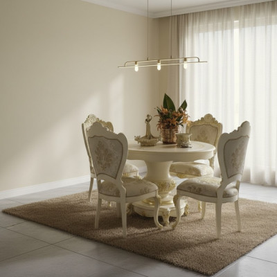 Luxury Round Table Solid Wood Italian Dining Room Tables Round Furniture Dining Table New