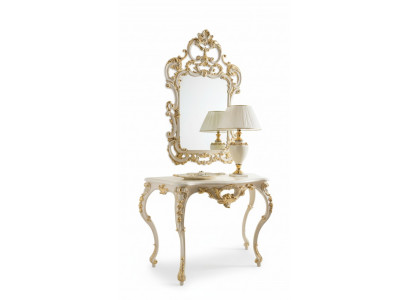 Console Table Mirror Sideboard 2-piece Set New Wood Italian Furniture Style Baroque