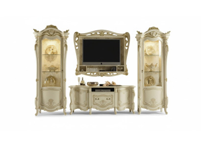 Design living room wall unit sideboard 2x cabinet TV frame sideboard 4-piece set display cabinet