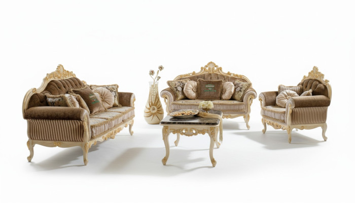 Sofa Couch Velvet Upholstery Seat 3+2 Seater Set Design Wood Sofas Italian