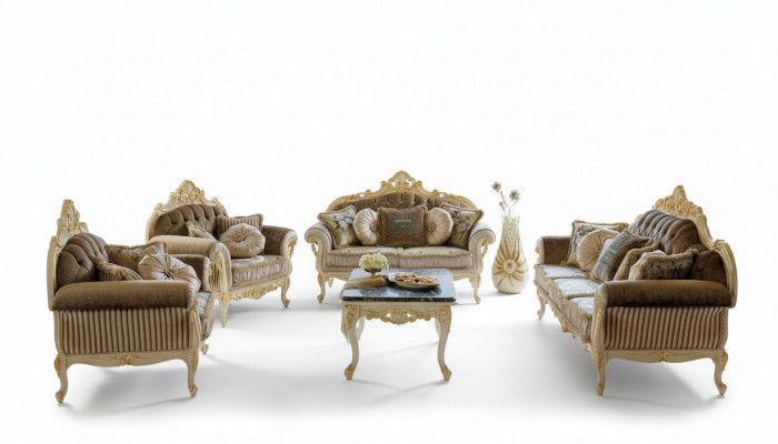 Complete Set Sofa Suite 3 2 1 Seater + Coffee Table Design Couch 4-piece Fabric Sofa