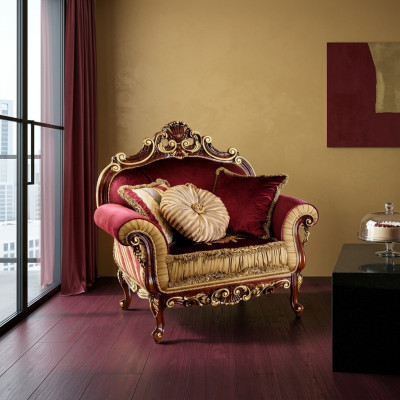 Armchair Design Couch Sofa Relax Fabric Lounge Club Seat Luxury Turquoise Baroque New