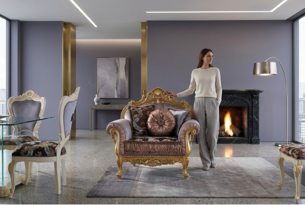Art Deco design armchair, textile, living room, lounge, new, luxury design furniture, chairs.