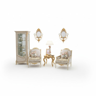 Armchair Sofa Coffee Table Table Sofas Living Room Set 2x Armchairs Side Table 3-piece