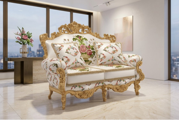 Classic Upholstery Couches Bench Sofa Sofas Furniture Sofa Two-Seater 2 Seats Italy