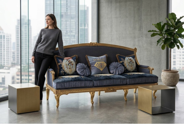 Sofas Couches Seating Sets Design Club 3-Seater Sofa Couch Upholstered 3-Seater Textile