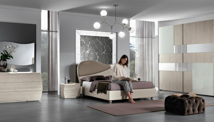 Bedroom complete set royal modern bed wardrobe nightstand 5-piece