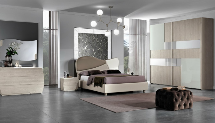 Bedroom complete set royal modern bed wardrobe nightstand 5-piece