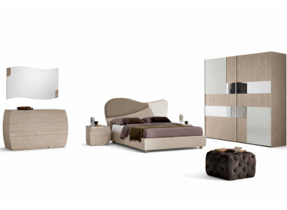 Bedroom complete set royal modern bed wardrobe nightstand 5-piece