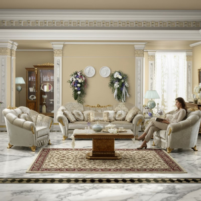 Living room fabric couch sofa set 3+1+1 seater sofa seating upholstery Italy