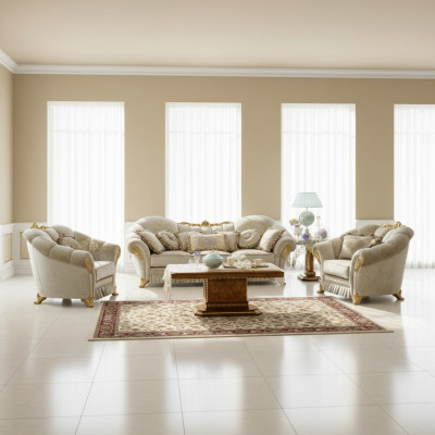 Living room fabric couch sofa set 3+1+1 seater sofa seating upholstery Italy