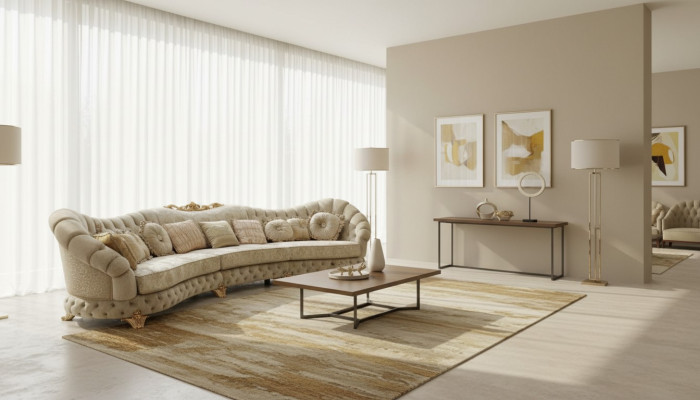 Designer sofa round corner sofa round sofa modern Italian living landscape furniture
