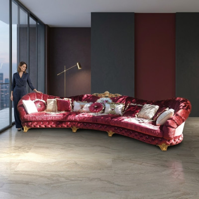 Designer sofa, corner sofa, living landscape, round couch, velvet couch, sofa, corner sofa, Italy