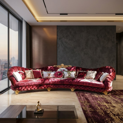 Designer sofa, corner sofa, living landscape, round couch, velvet couch, sofa, corner sofa, Italy